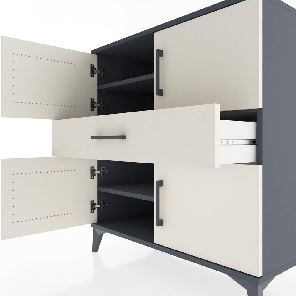 Woodntry Modular Dresser Anthracite 88x44x84 cm with Cover and Drawer KC101-2