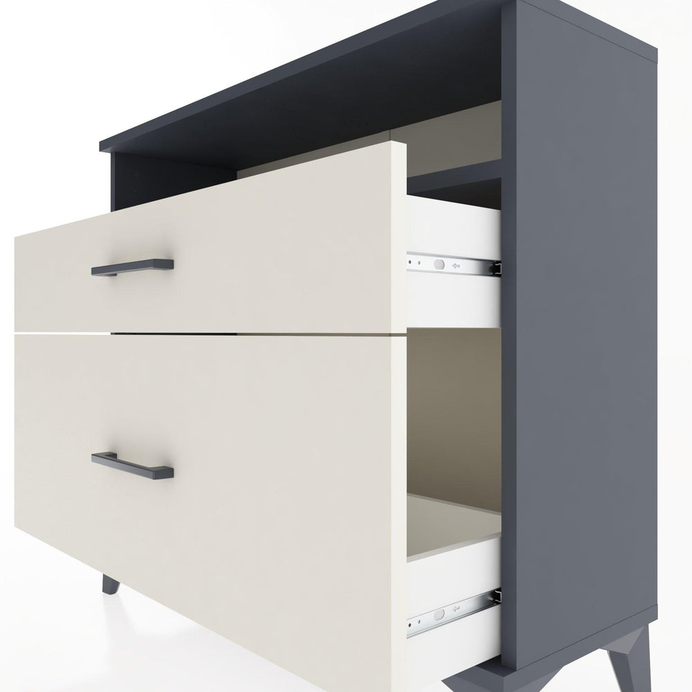 Woodntry Modüler Şifonyer İki Çekmeceli V6 88x30x68 cm Antrasit - Woodntry