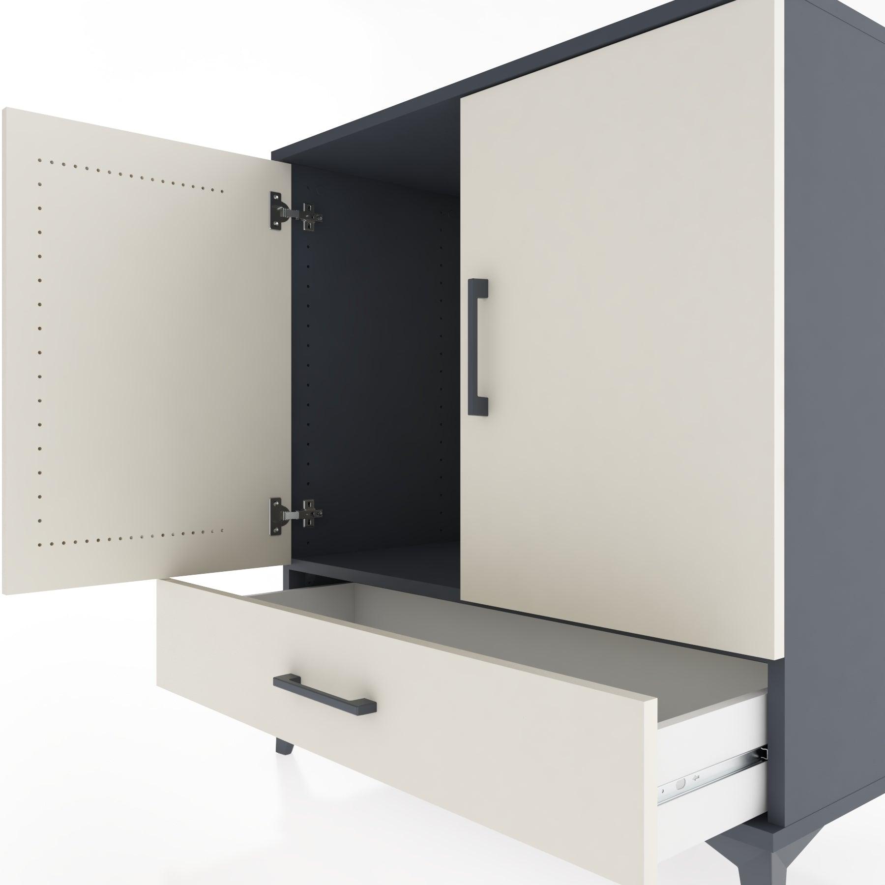 Woodntry Modular Dresser Anthracite 88x44x84 cm with Cover and Drawer KC73-2