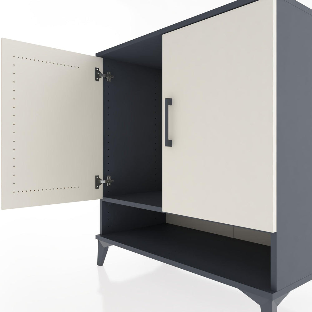 Woodntry Modüler Şifonyer Antrasit 88x44x84 cm Kapaklı ve Raflı KR77-2