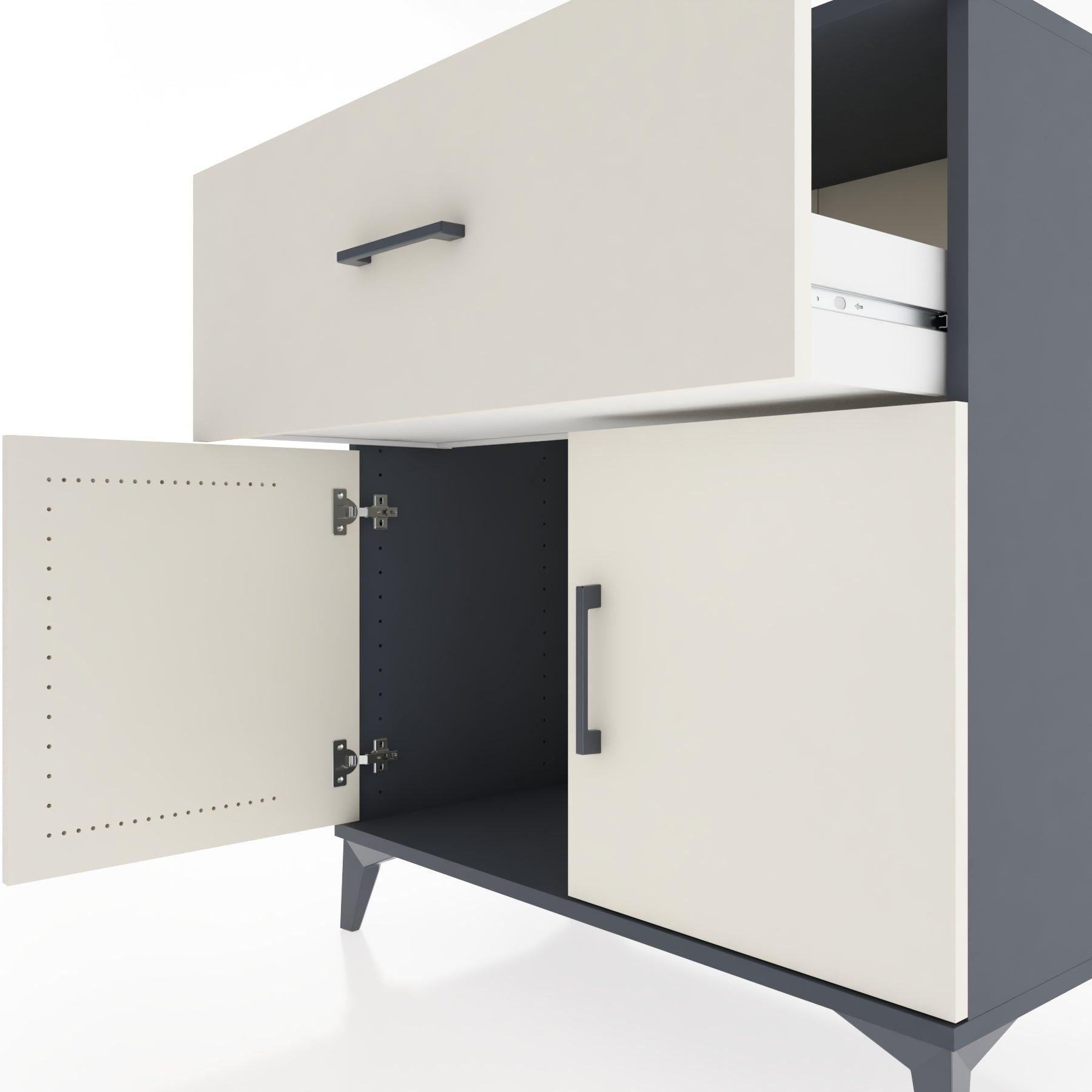 Woodntry Modular Dresser Anthracite 88x44x84 cm with Cover and Drawer KC51-2