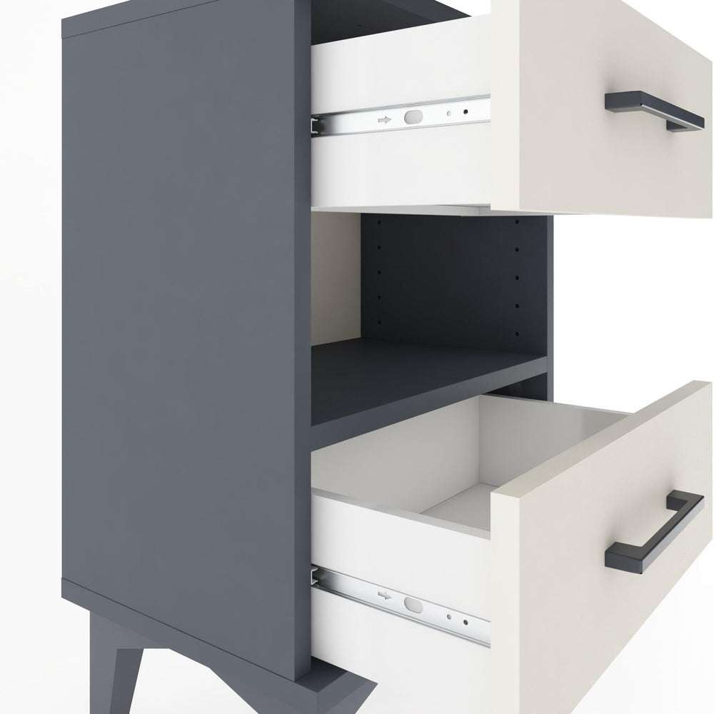 Woodntry Modüler Komodin Çekmece ve Raf 44x30x52 cm Antrasit - Woodntry