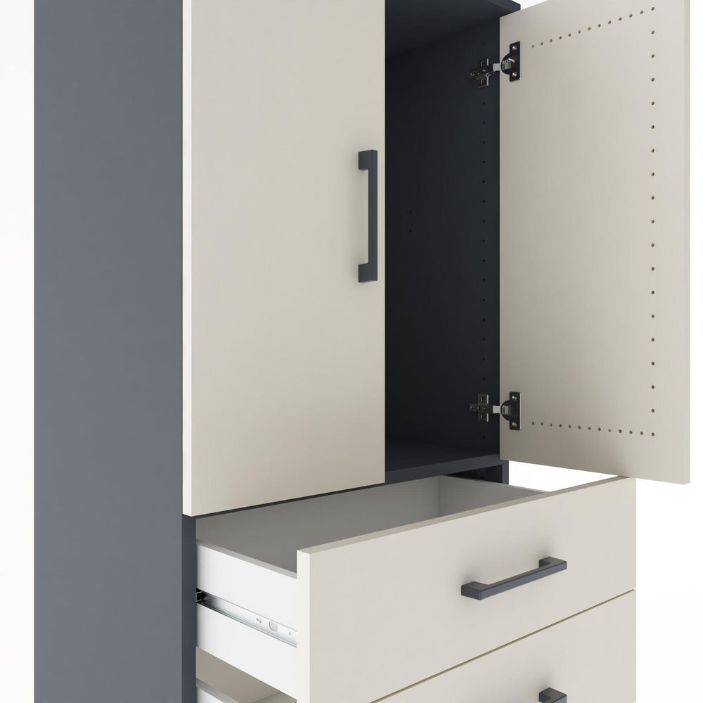 Woodntry Modular Cabinet Anthracite 60x44x170 cm with Doors and Drawers KC19-2