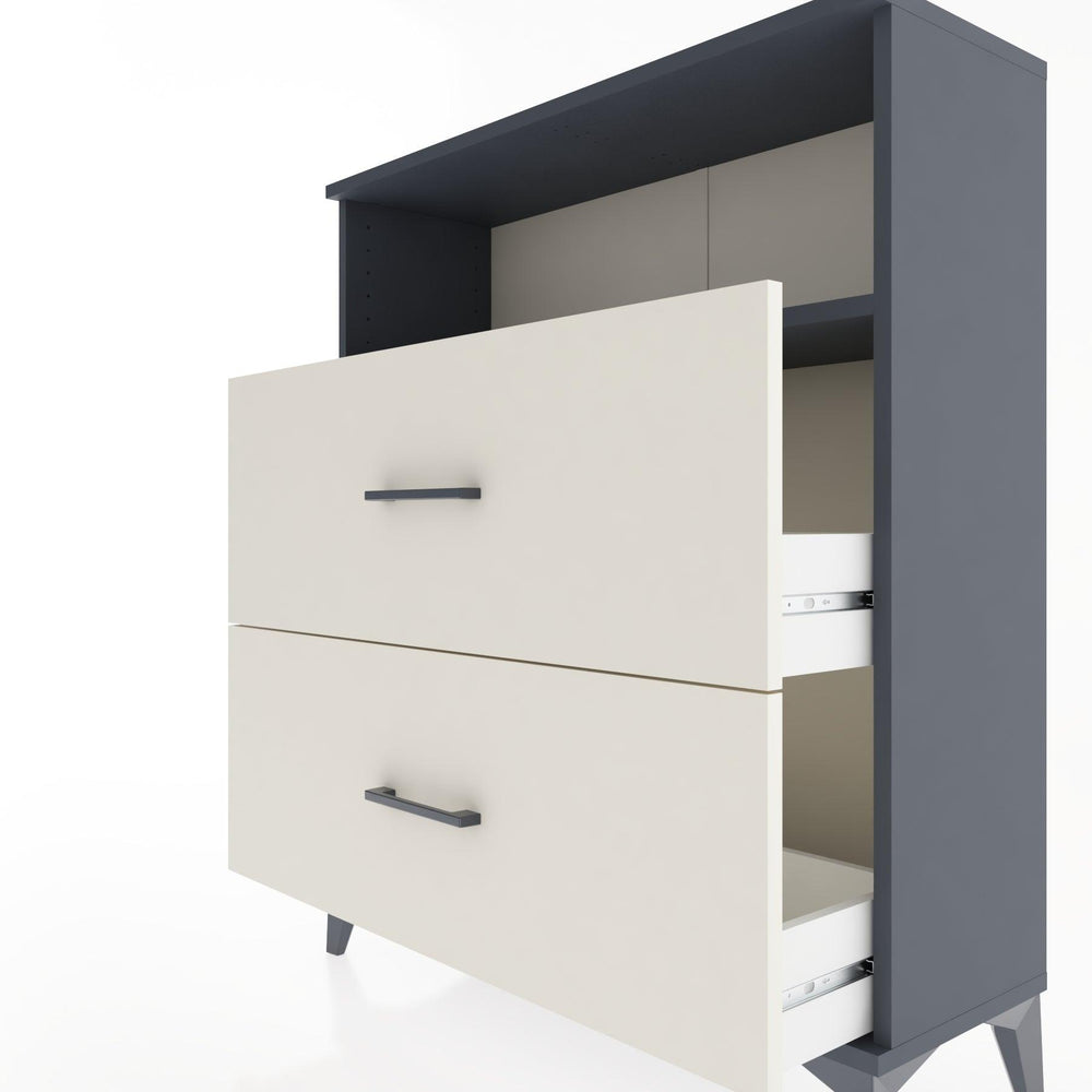 Woodntry Modular Dresser Anthracite 88x30x94 cm with Drawers and Shelves CR14-2