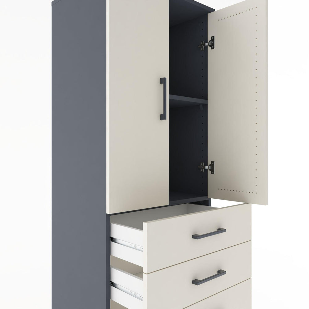 Woodntry Modular Cabinet Anthracite 60x44x170 cm with Doors and Drawers KC4-2