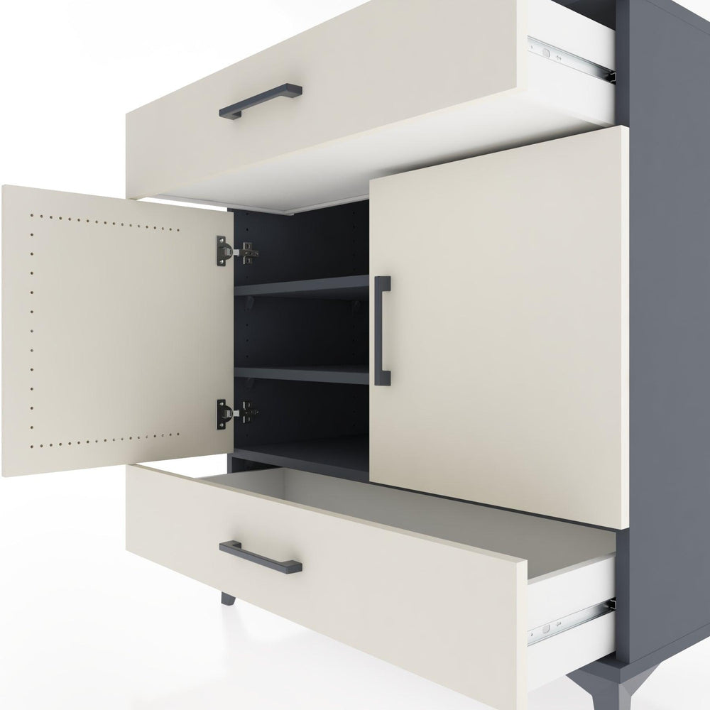 Woodntry Modular Dresser Anthracite 88x44x84 cm with Cover and Drawer KC58-2