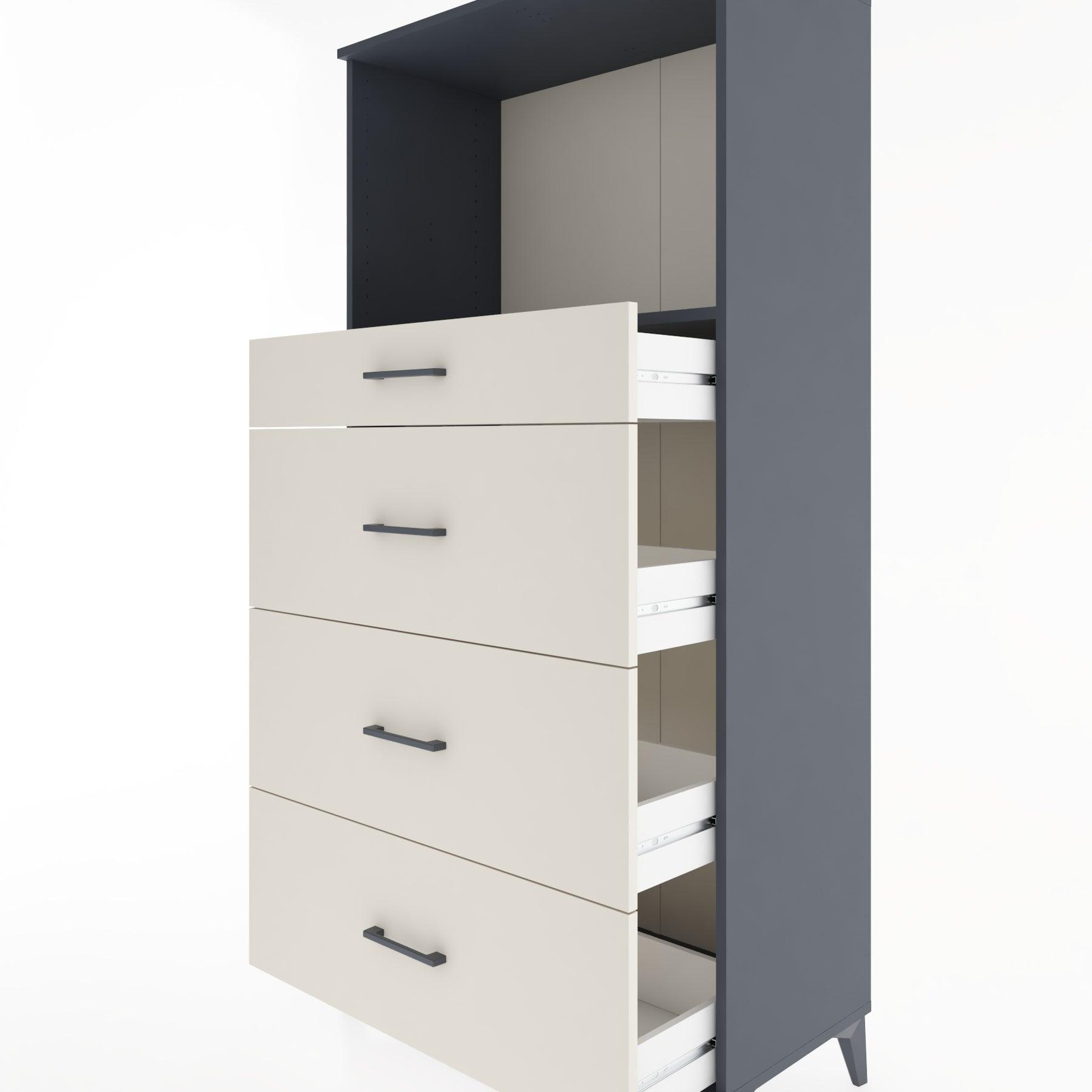 Woodntry Modular Cabinet Anthracite 88x44x170 cm with Drawers and Shelves CR51-2