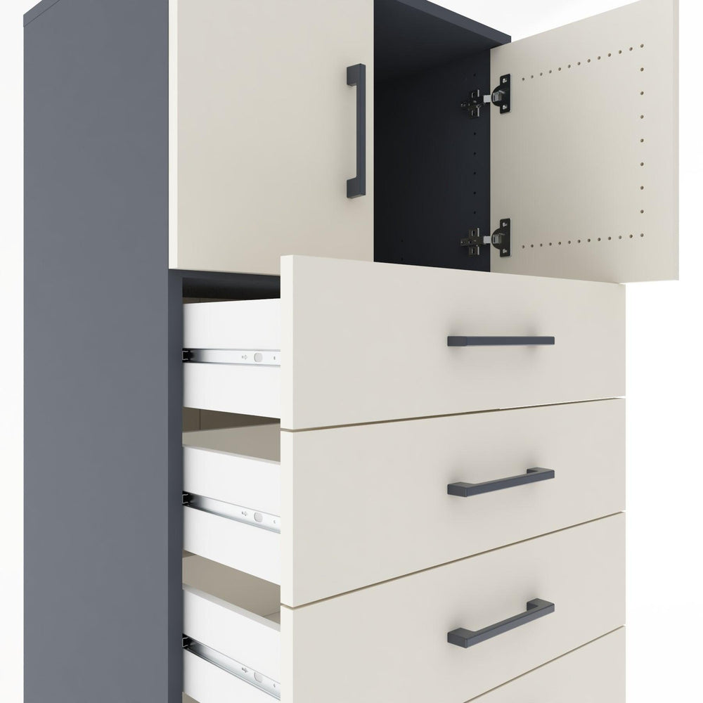 Woodntry Modular Cabinet Anthracite 60x44x170 cm with Doors and Drawers KC17-2