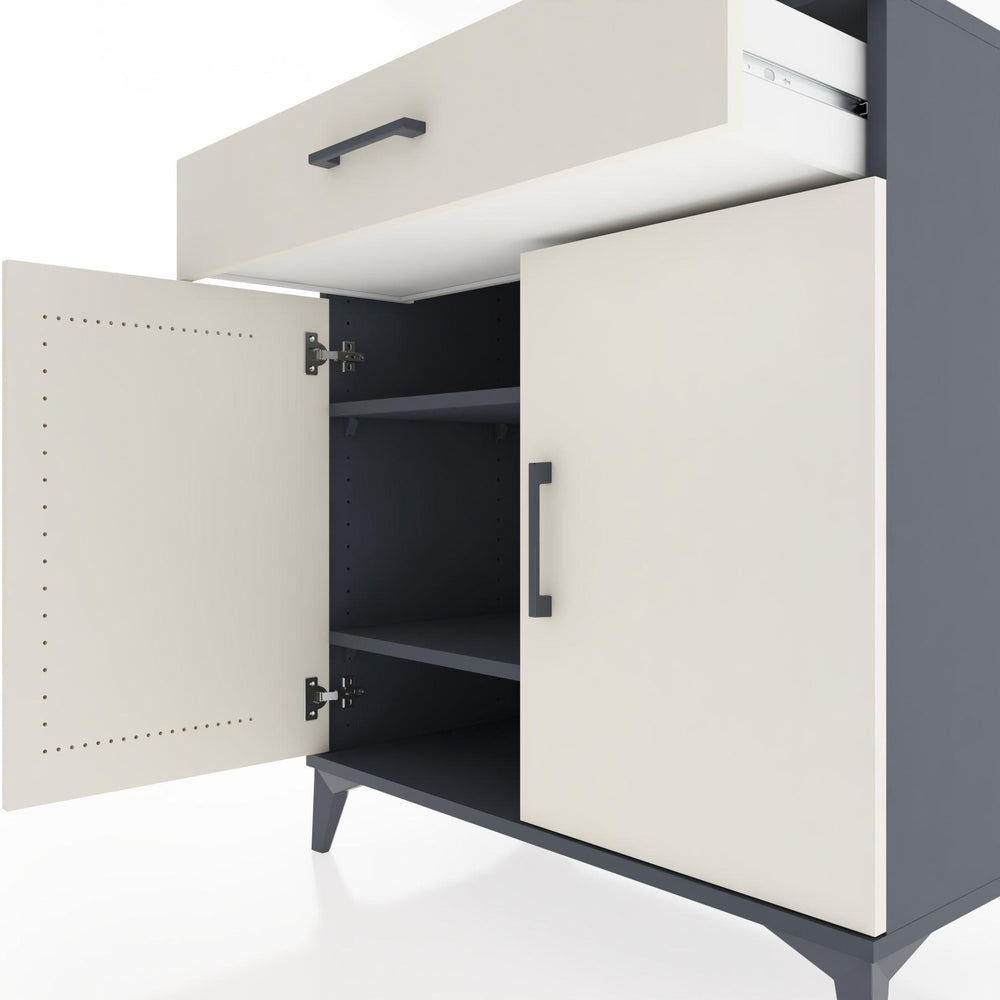 Woodntry Modüler Şifonyer Antrasit 88x44x84 cm Kapaklı ve Çekmeceli KC79-2