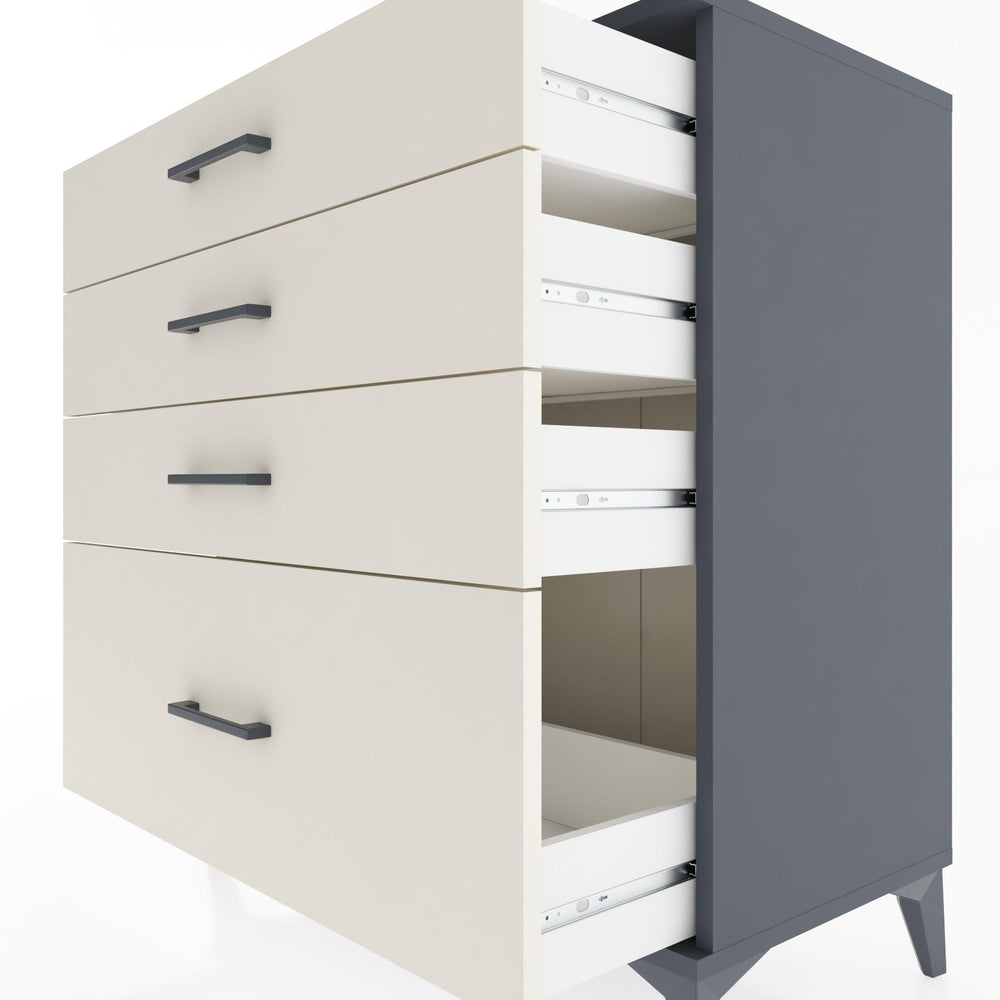 Woodntry Modüler Şifonyer Antrasit 88x44x84 cm Çekmeceli C8-2