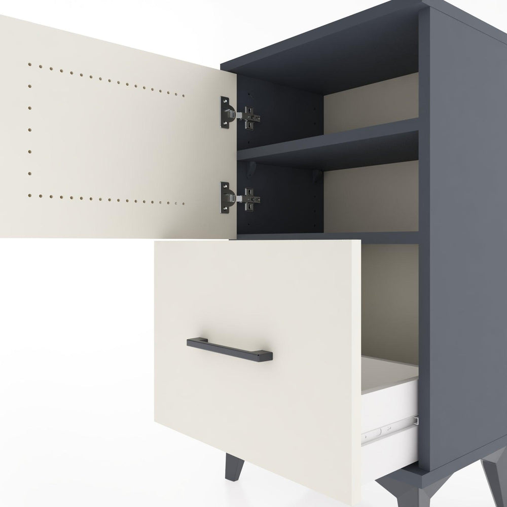 Woodntry Modüler Komodin Çekmece ve Kapaklı V2 44x30x68 cm Antrasit - Woodntry