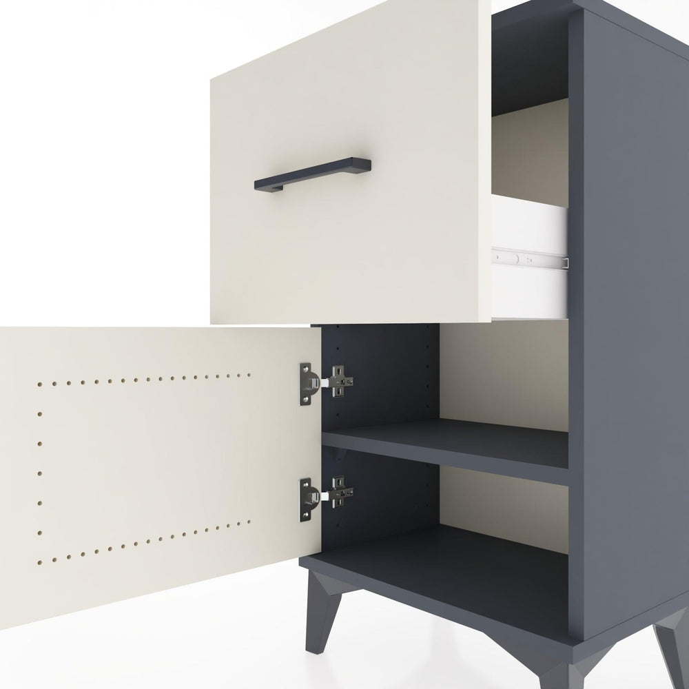 Woodntry Modüler Komodin Çekmece ve Kapaklı V1 44x30x68 cm Antrasit - Woodntry