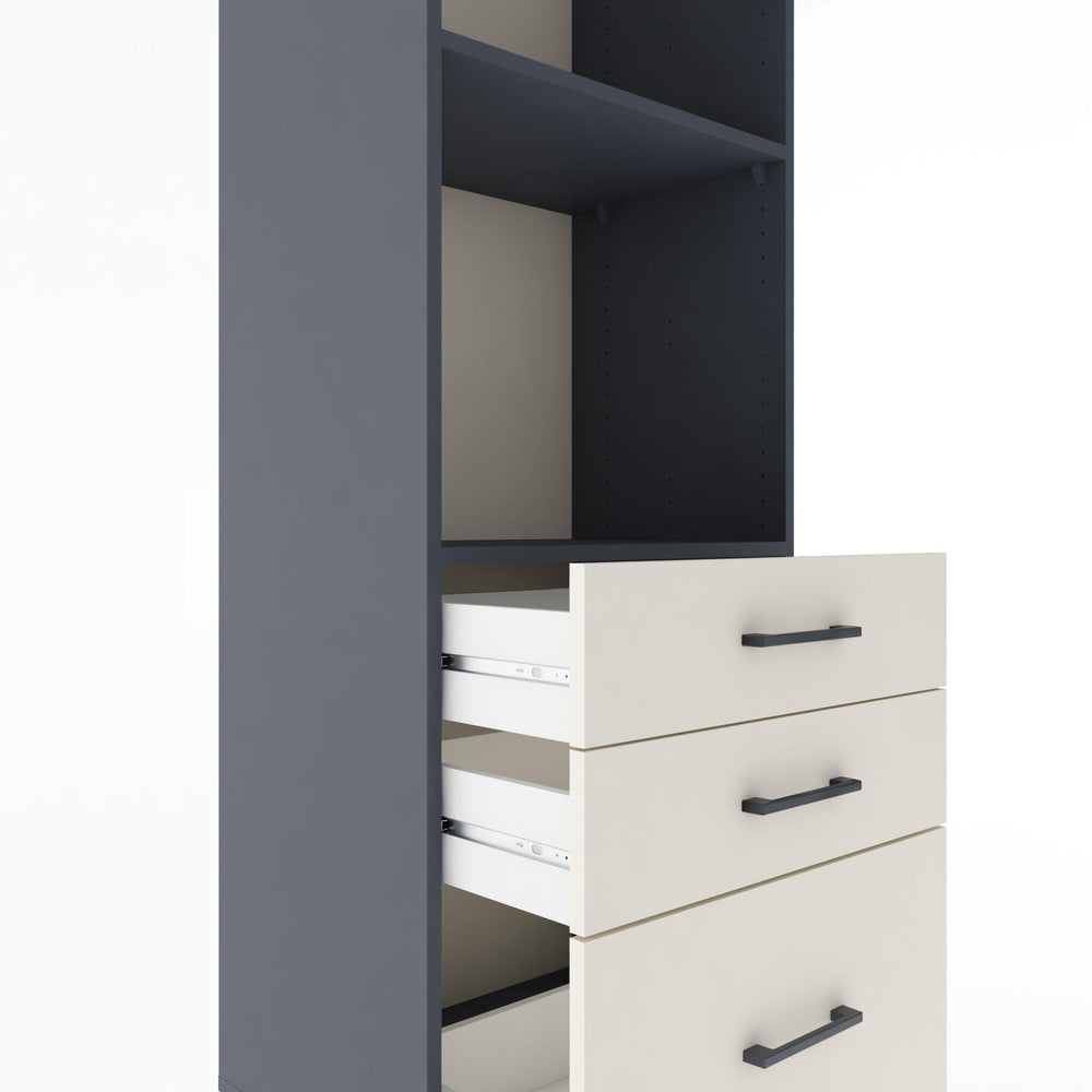 Woodntry Modular Cabinet Anthracite 60x44x170 cm with Drawers and Shelves CR42-2