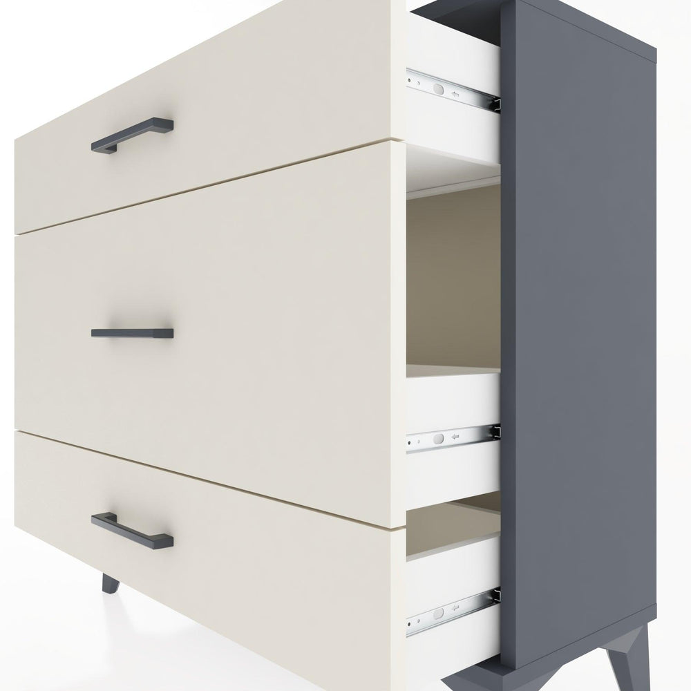 Woodntry Modüler Şifonyer Üç Çekmeceli V5 88x30x68 cm Antrasit - Woodntry