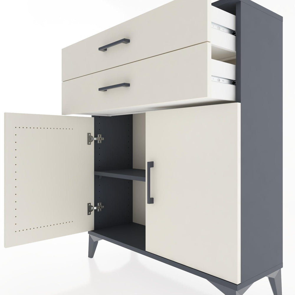 Woodntry Modular Dresser Anthracite 88x30x94 cm with Cover and Drawer KC3-2