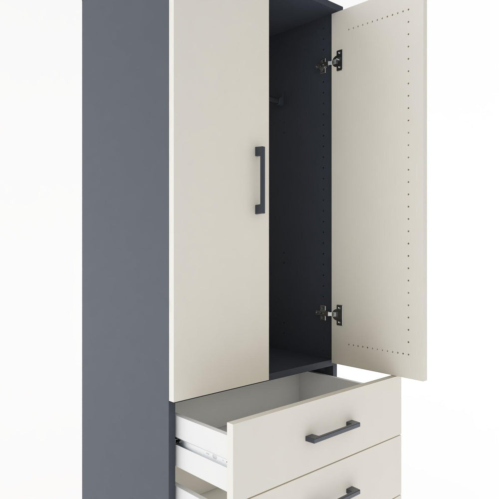 Woodntry Modular Cabinet Anthracite 60x44x170 cm with Doors and Drawers KC27-2