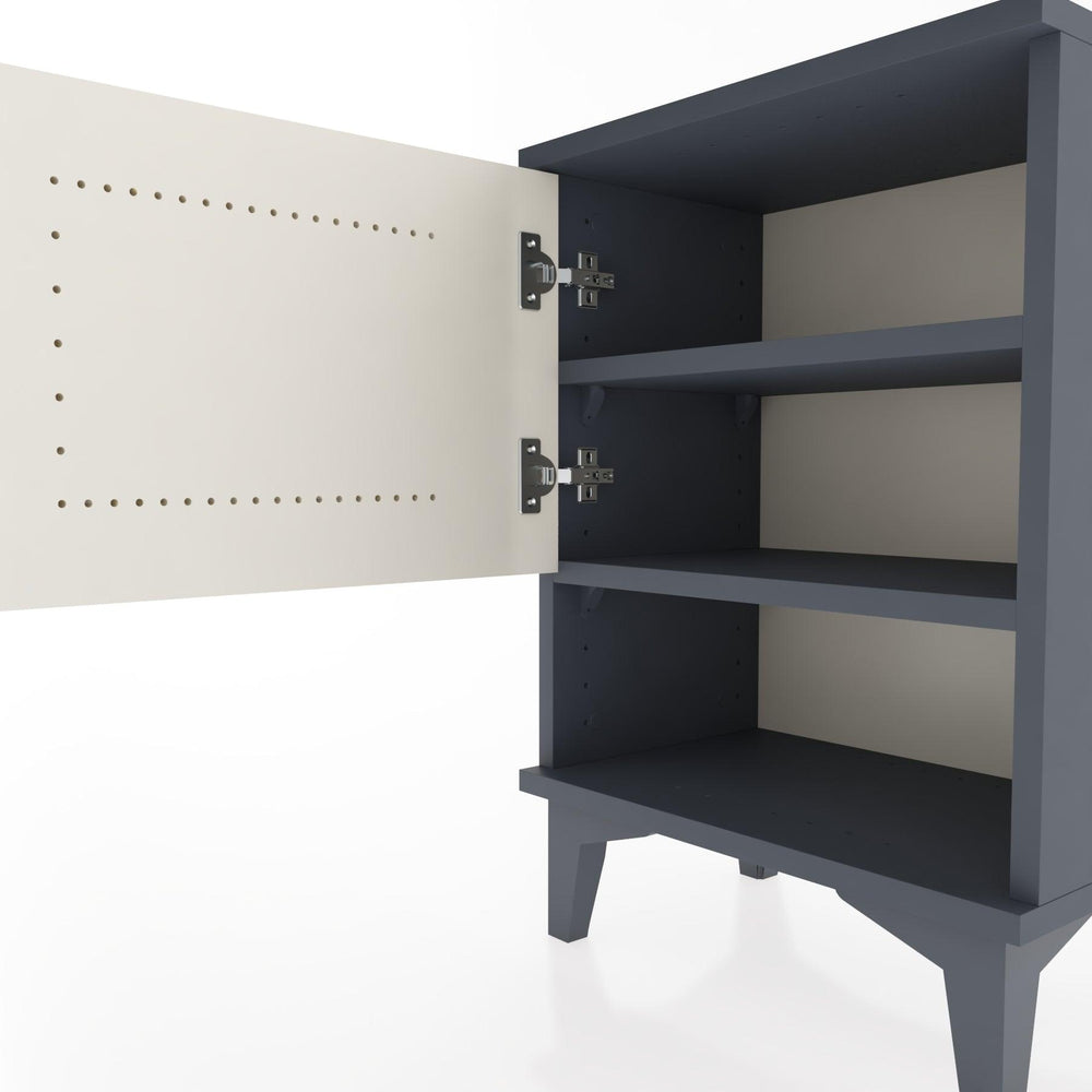 Woodntry Modüler Komodin Tek Kapak ve Raflı 44x30x52 cm Antrasit - Woodntry