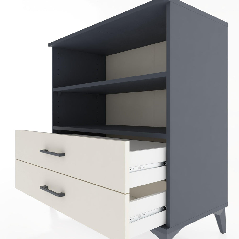 Woodntry Modular Dresser Anthracite 88x44x84 cm with Drawers and Shelves CR16-2