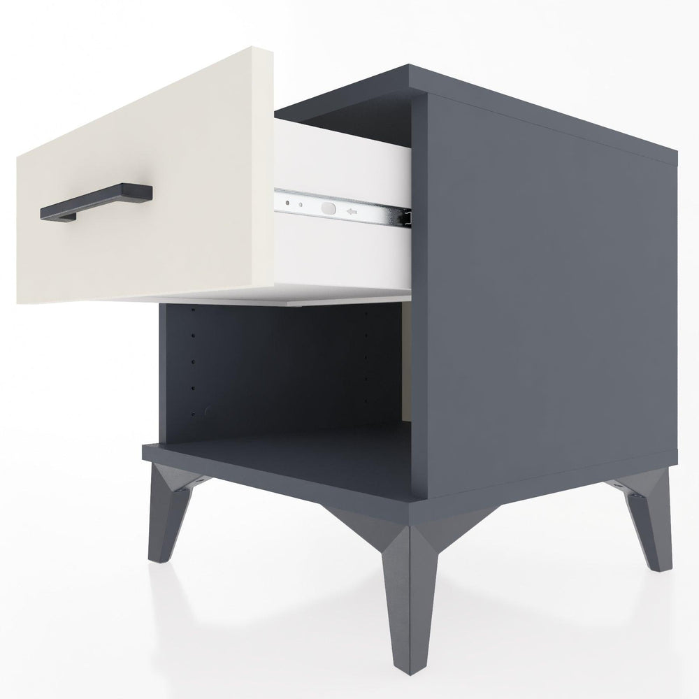 Woodntry Modular Nightstand Anthracite 44x44x36 cm with Drawer and Shelf CR1-2