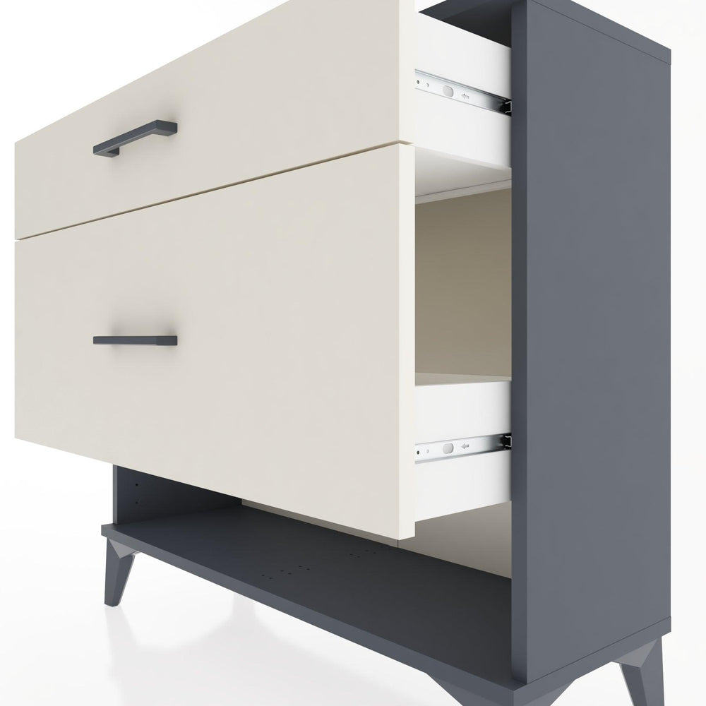 Woodntry Modüler Şifonyer İki Çekmeceli V8 88x30x68 cm Antrasit - Woodntry