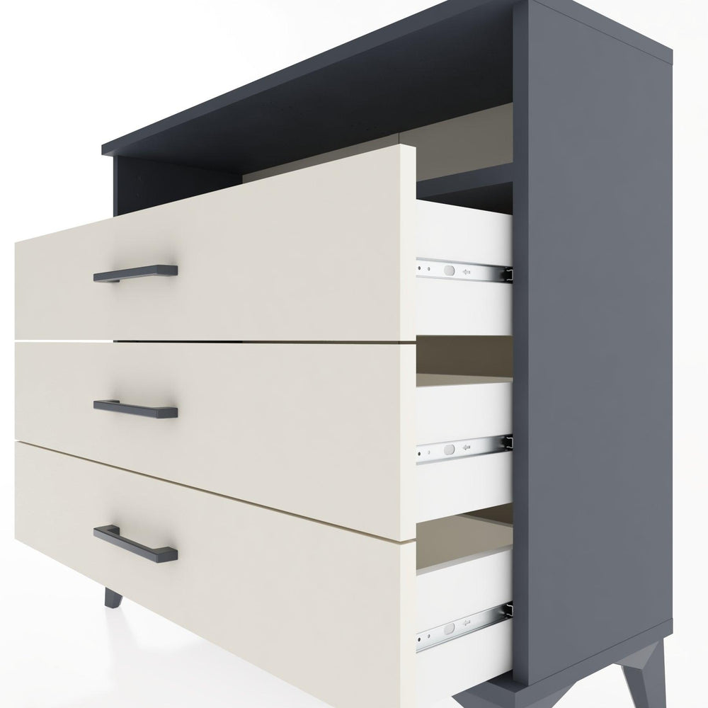 Woodntry Modüler Şifonyer Üç Çekmeceli V2 88x30x68 cm Antrasit - Woodntry