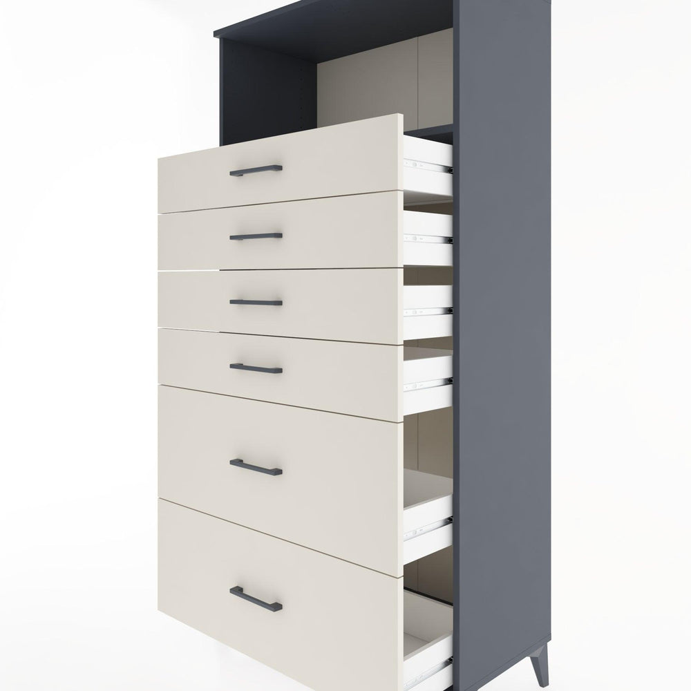 Woodntry Modular Cabinet Anthracite 88x44x170 cm with Drawers and Shelves CR45-2