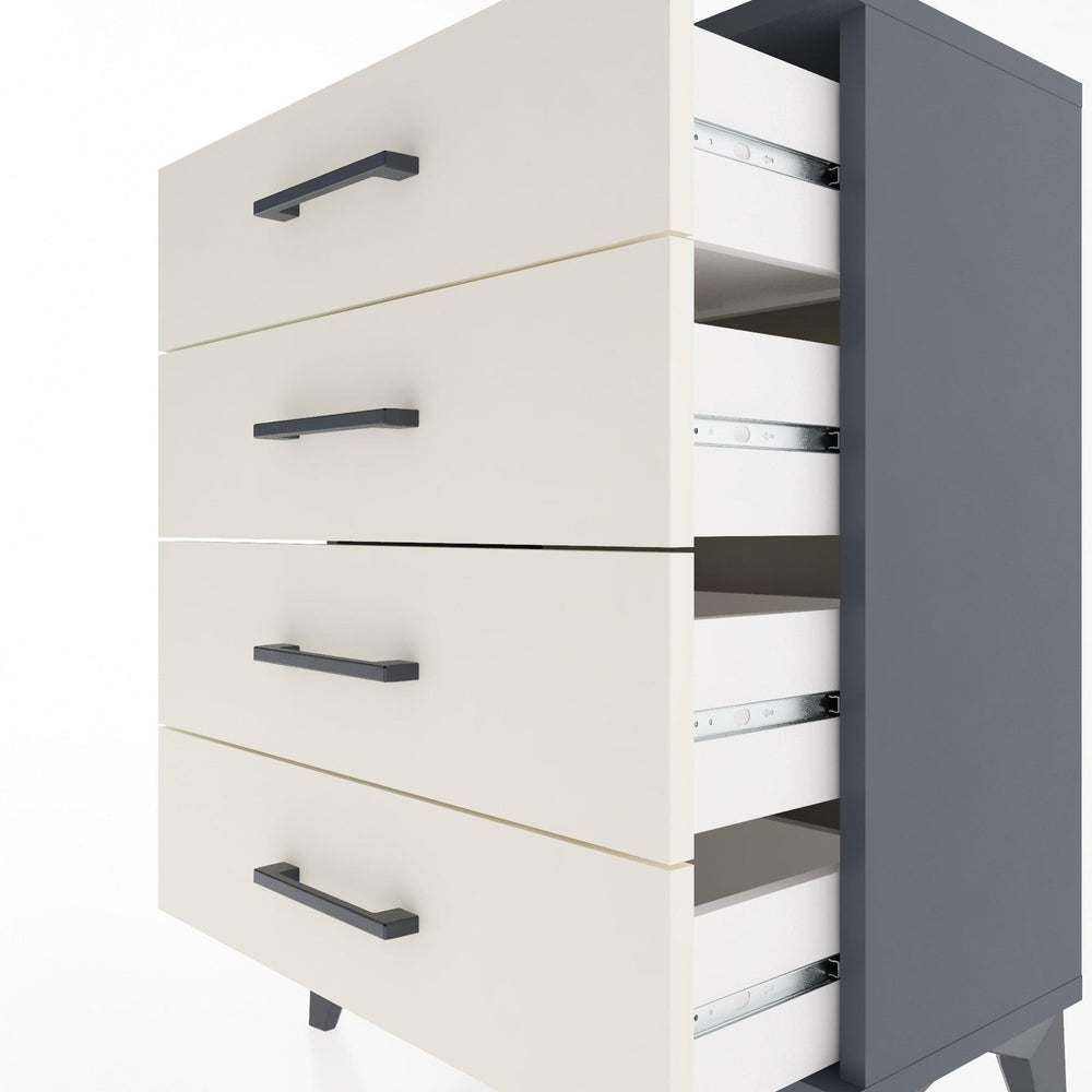 Woodntry Modüler Komodin Antrasit 60x30x68 cm Çekmeceli C1-2