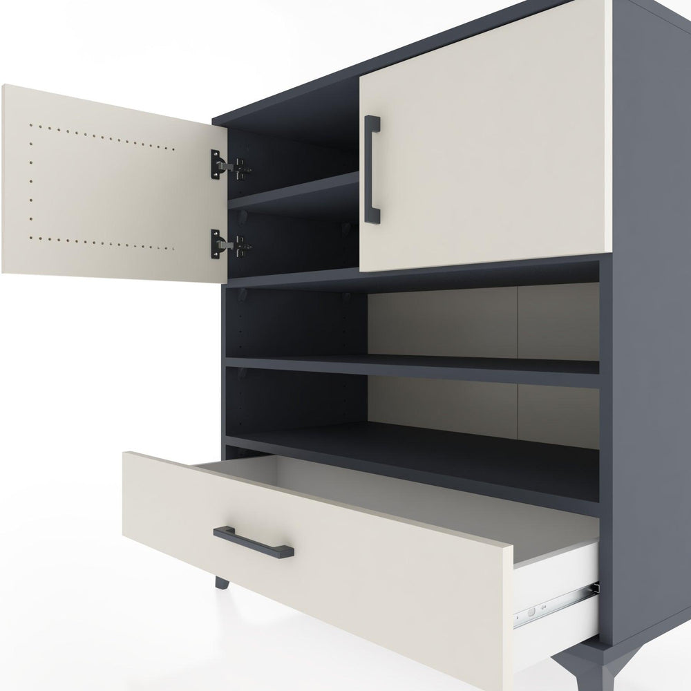 Woodntry Modüler Şifonyer Antrasit 88x44x84 cm Fonksiyonel F93-2