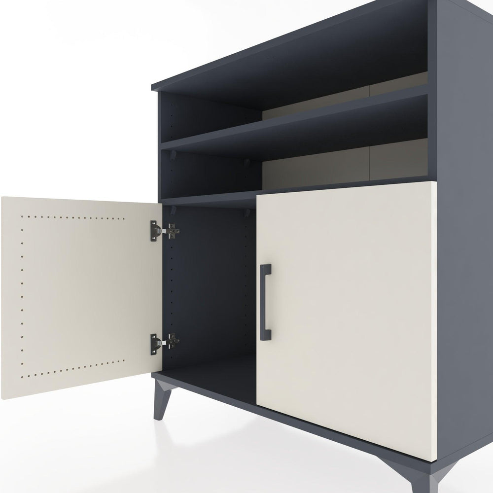 Woodntry Modüler Şifonyer Antrasit 88x44x84 cm Kapaklı ve Raflı KR39-2