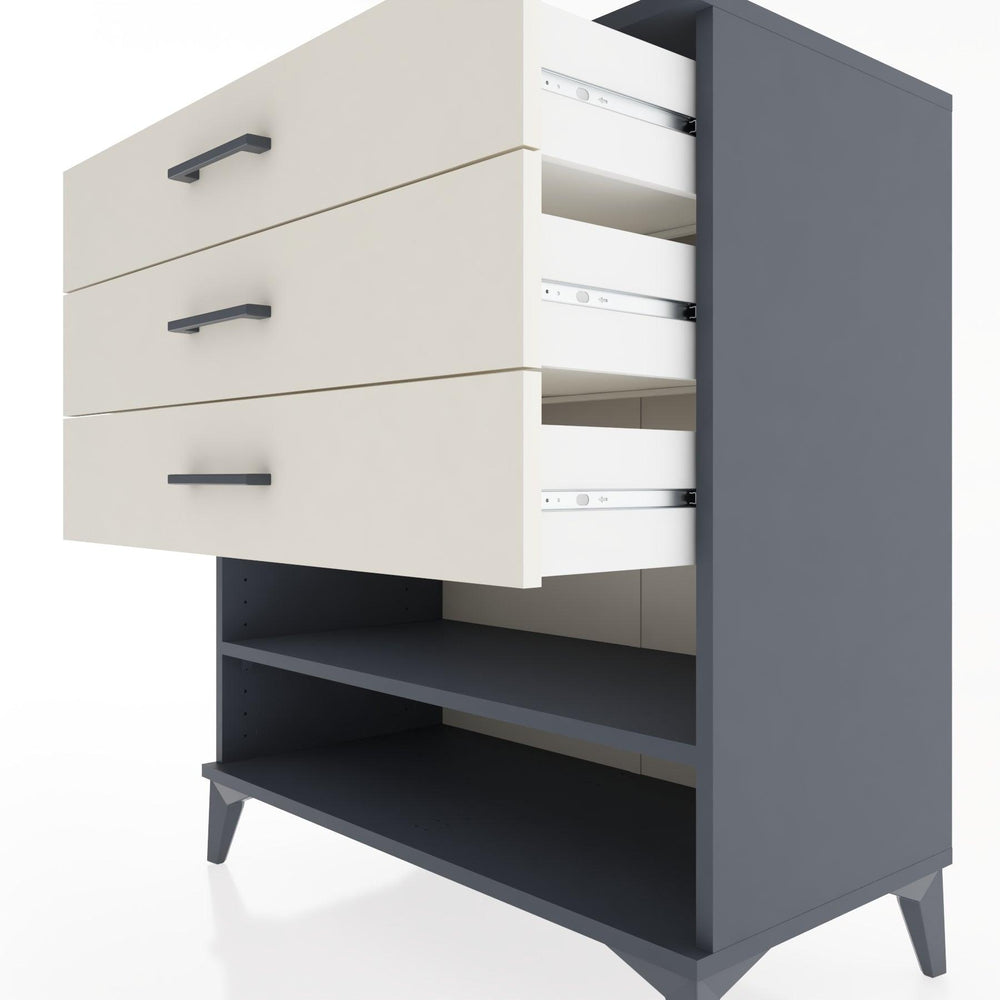 Woodntry Modular Dresser Anthracite 88x44x84 cm with Drawers and Shelves CR12-2