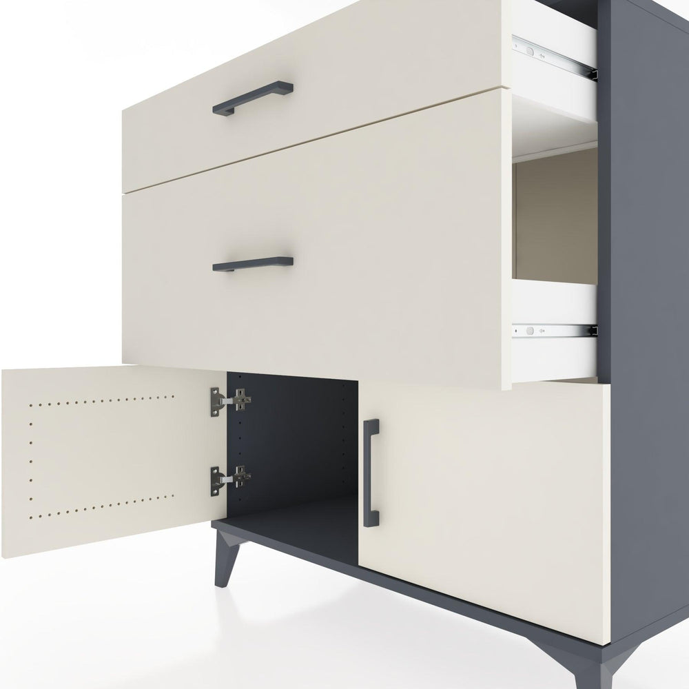 Woodntry Modular Dresser Anthracite 88x44x84 cm with Cover and Drawer KC116-2