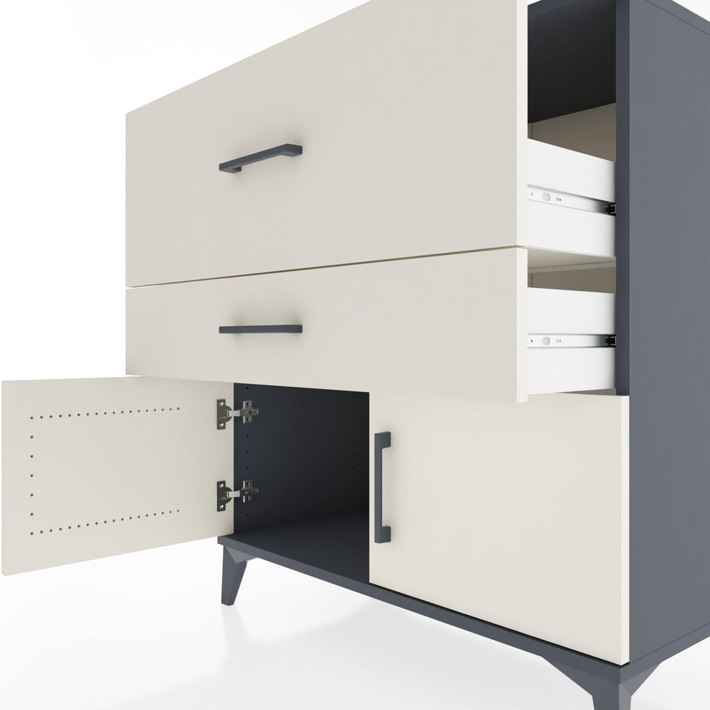 Woodntry Modular Dresser Anthracite 88x44x84 cm with Cover and Drawer KC106-2