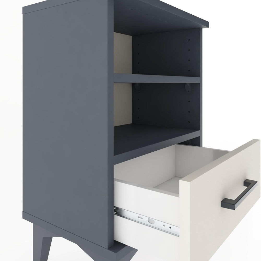 Woodntry Modüler Komodin Çift Raflı 44x30x52 cm Antrasit - Woodntry