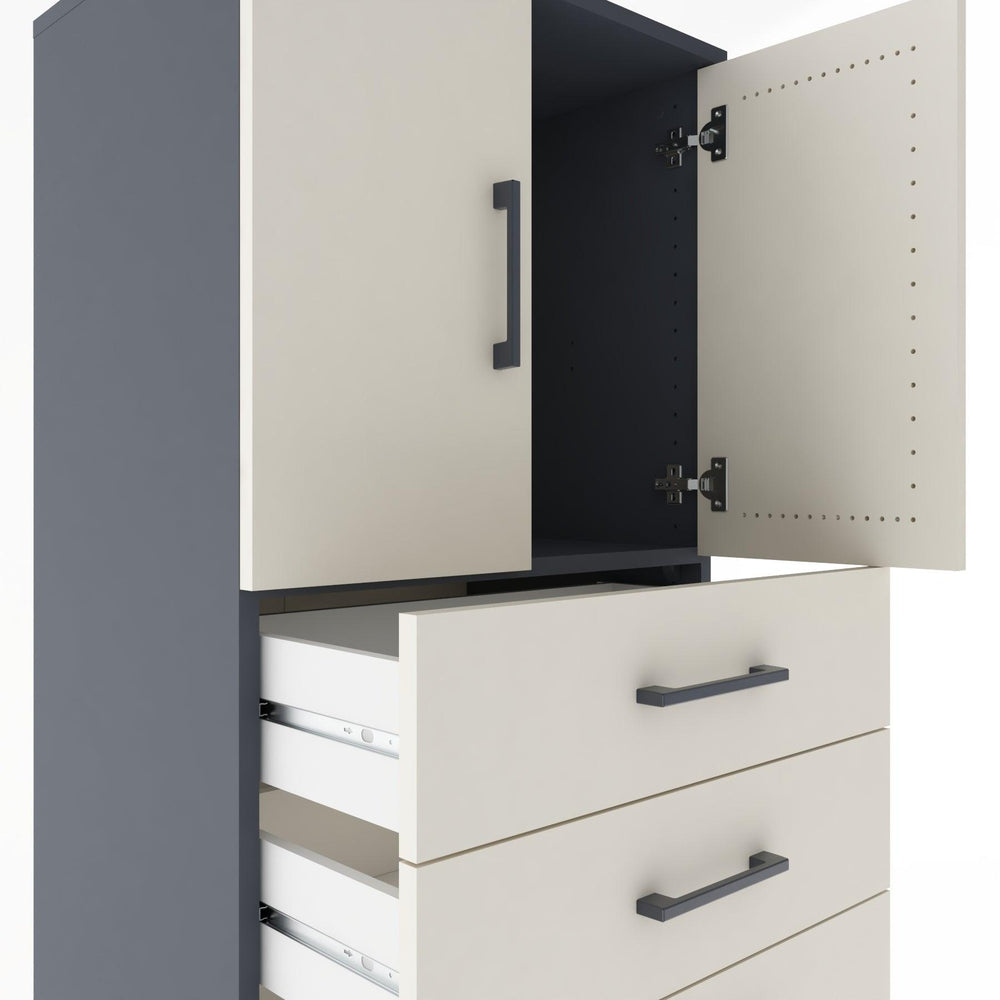 Woodntry Modular Cabinet Anthracite 60x44x170 cm with Doors and Drawers KC18-2