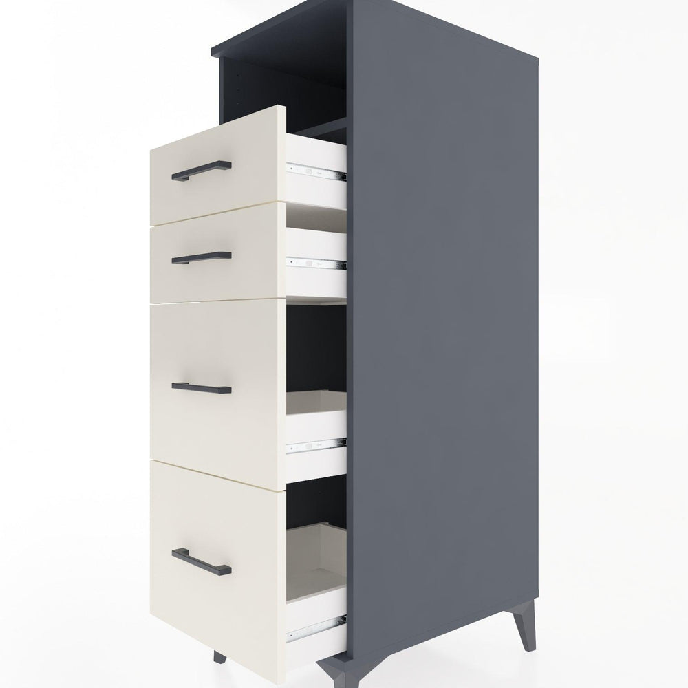 Woodntry Modular Cabinet Anthracite 44x30x122 cm with Drawers and Shelves CR101-2