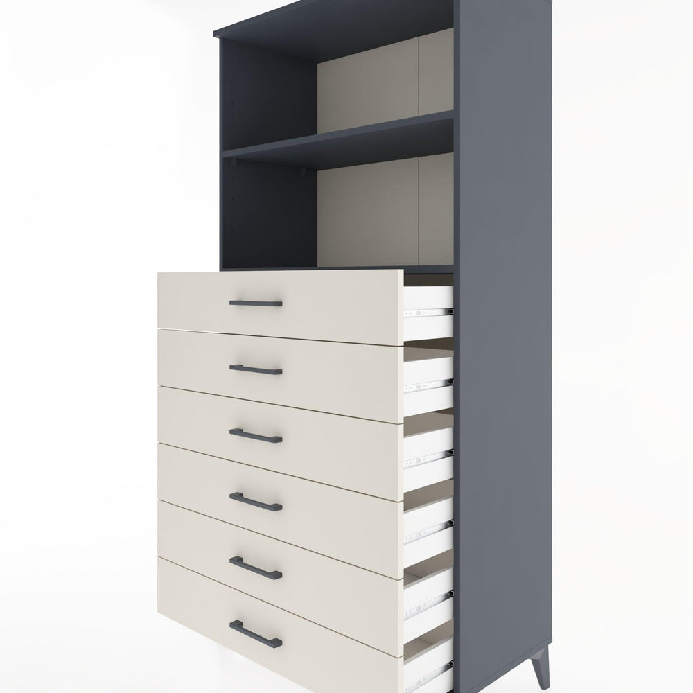 Woodntry Modular Cabinet Anthracite 88x44x170 cm with Drawers and Shelves CR34-2