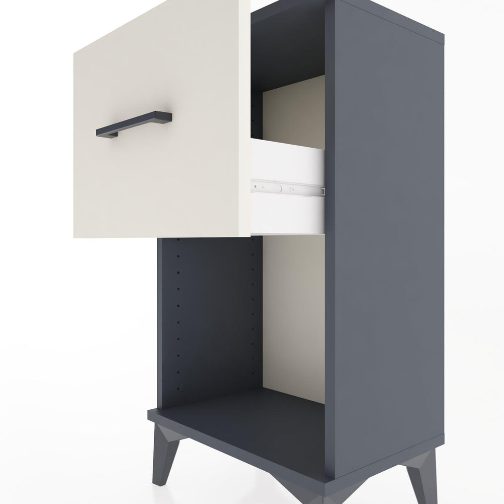 Woodntry Modüler Komodin Tek Çekmece ve Raflı V1 44x30x68 cm Antrasit - Woodntry