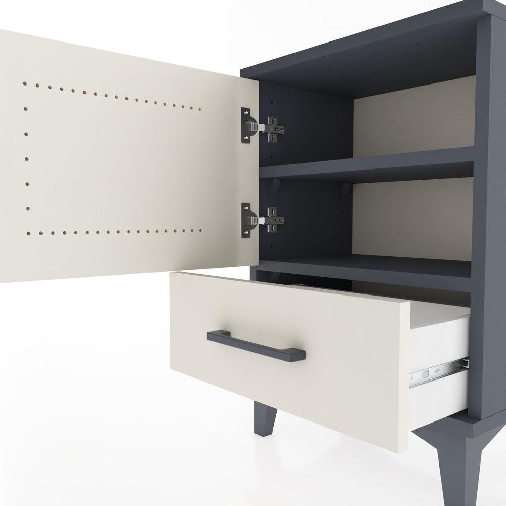 Woodntry Modüler Komodin Kapak ve Çekmeceli 44x30x52 cm Antrasit - Woodntry