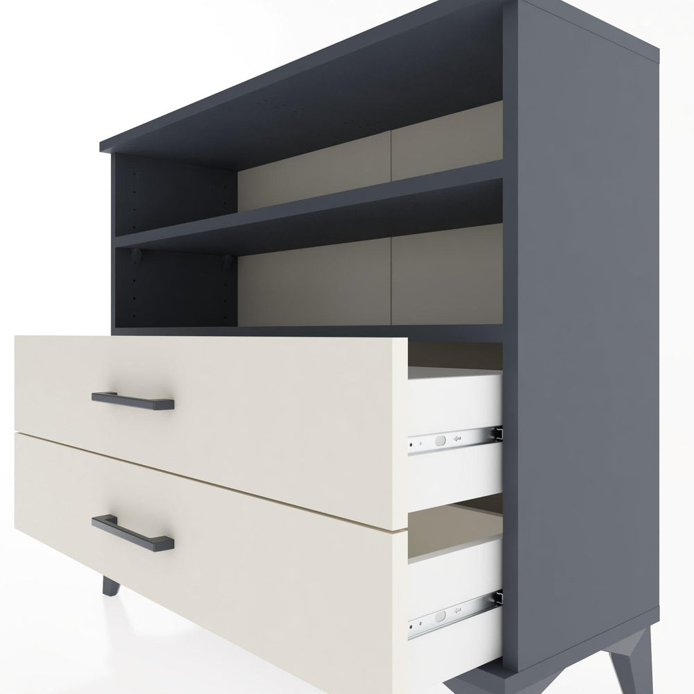 Woodntry Modüler Şifonyer İki Çekmeceli V2 88x30x68 cm Antrasit - Woodntry