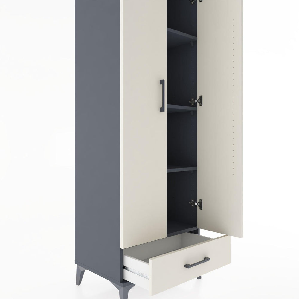 Woodntry Modular Cabinet Anthracite 60x44x170 cm with Doors and Drawers KC8-2