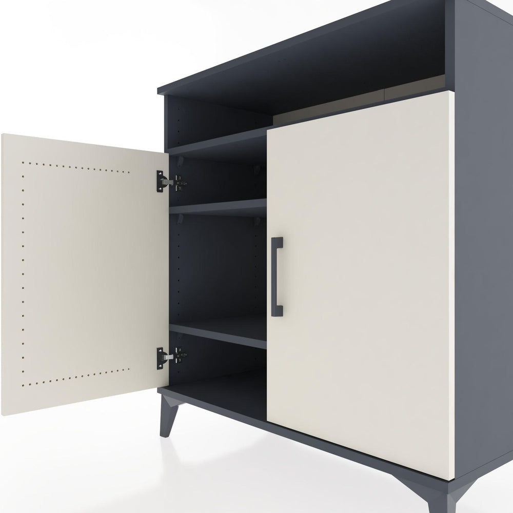 Woodntry Modüler Şifonyer Antrasit 88x44x84 cm Kapaklı ve Raflı KR83-2