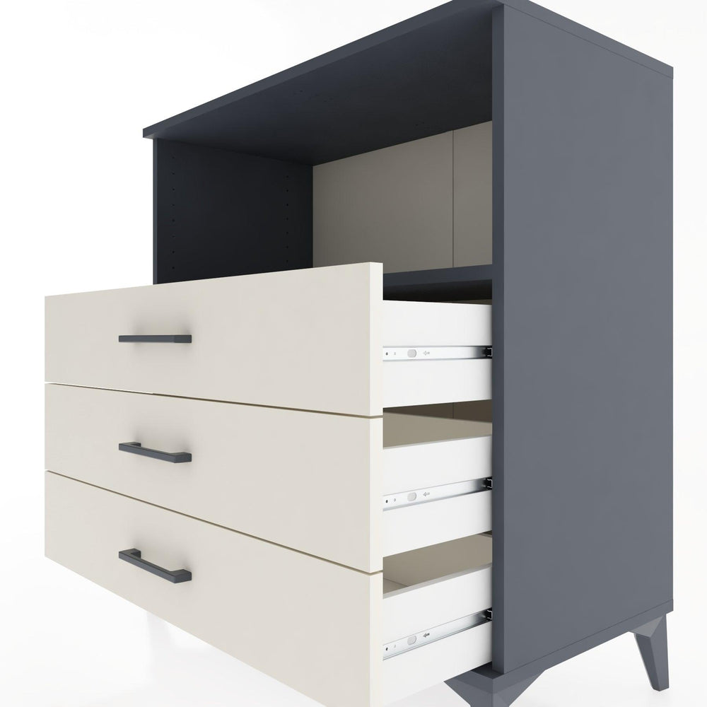 Woodntry Modular Dresser Anthracite 88x44x84 cm with Drawers and Shelves CR18-2