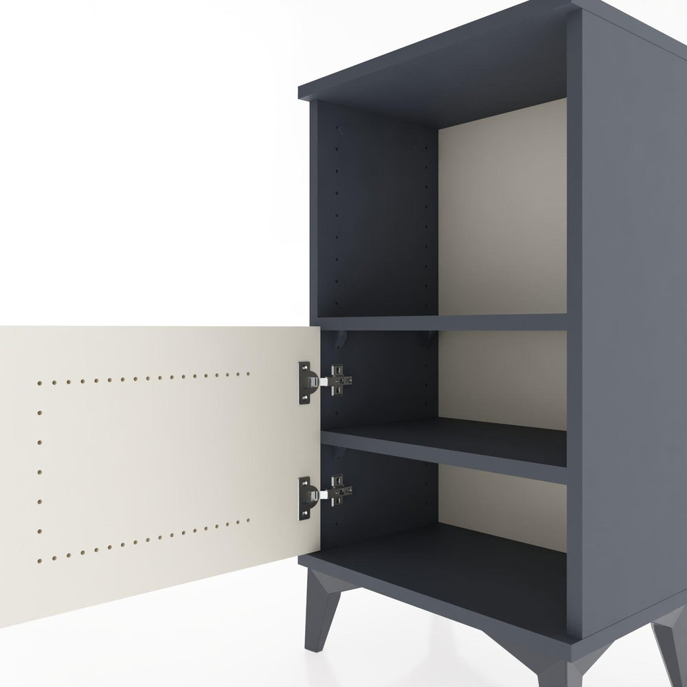 Woodntry Modüler Komodin Raf ve Tek Kapaklı V1 44x30x68 cm Antrasit - Woodntry