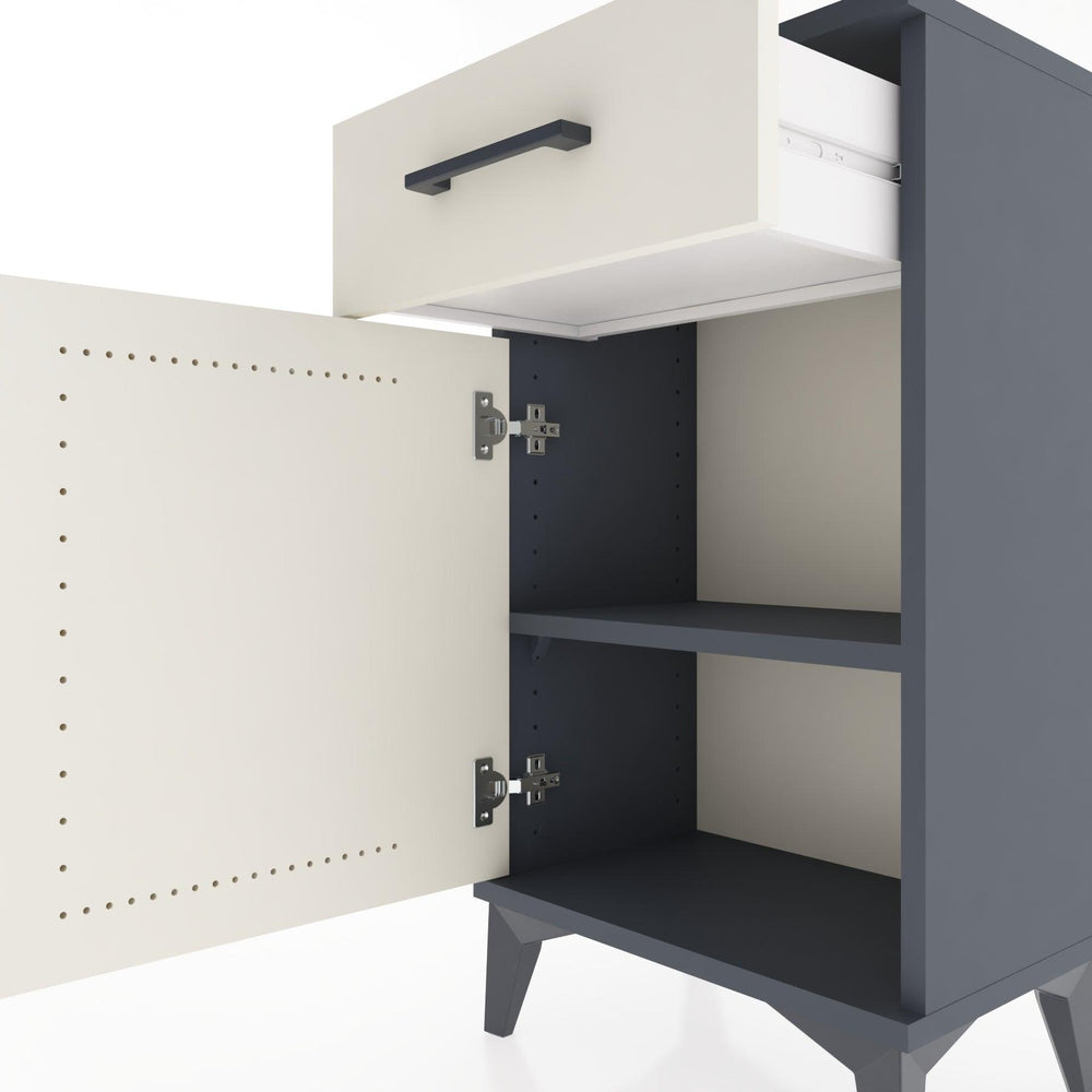 Woodntry Modüler Komodin Çekmece ve Kapaklı V4 44x30x68 cm Antrasit - Woodntry