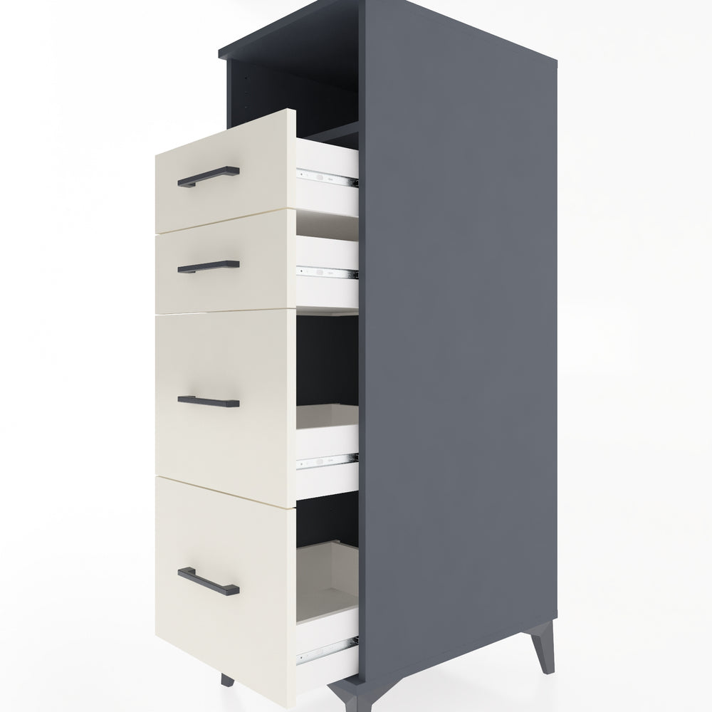 Woodntry Modular Cabinet Anthracite 44x59x122 cm with Drawers and Shelves CR101-2