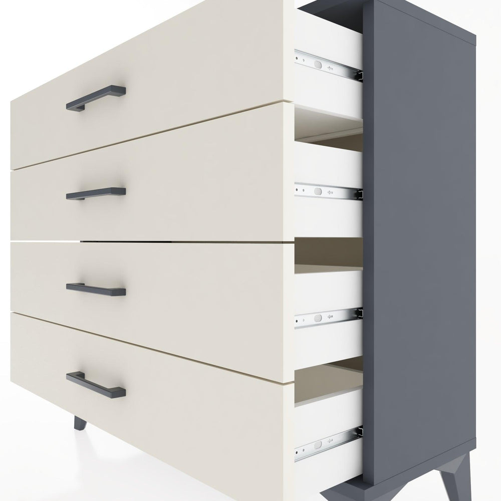 Woodntry Modüler Şifonyer 4 Çekmeceli 88x30x68 cm Antrasit - Woodntry