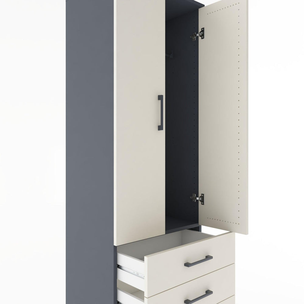 Woodntry Modular Cabinet Anthracite 60x44x170 cm with Doors and Drawers KC28-2