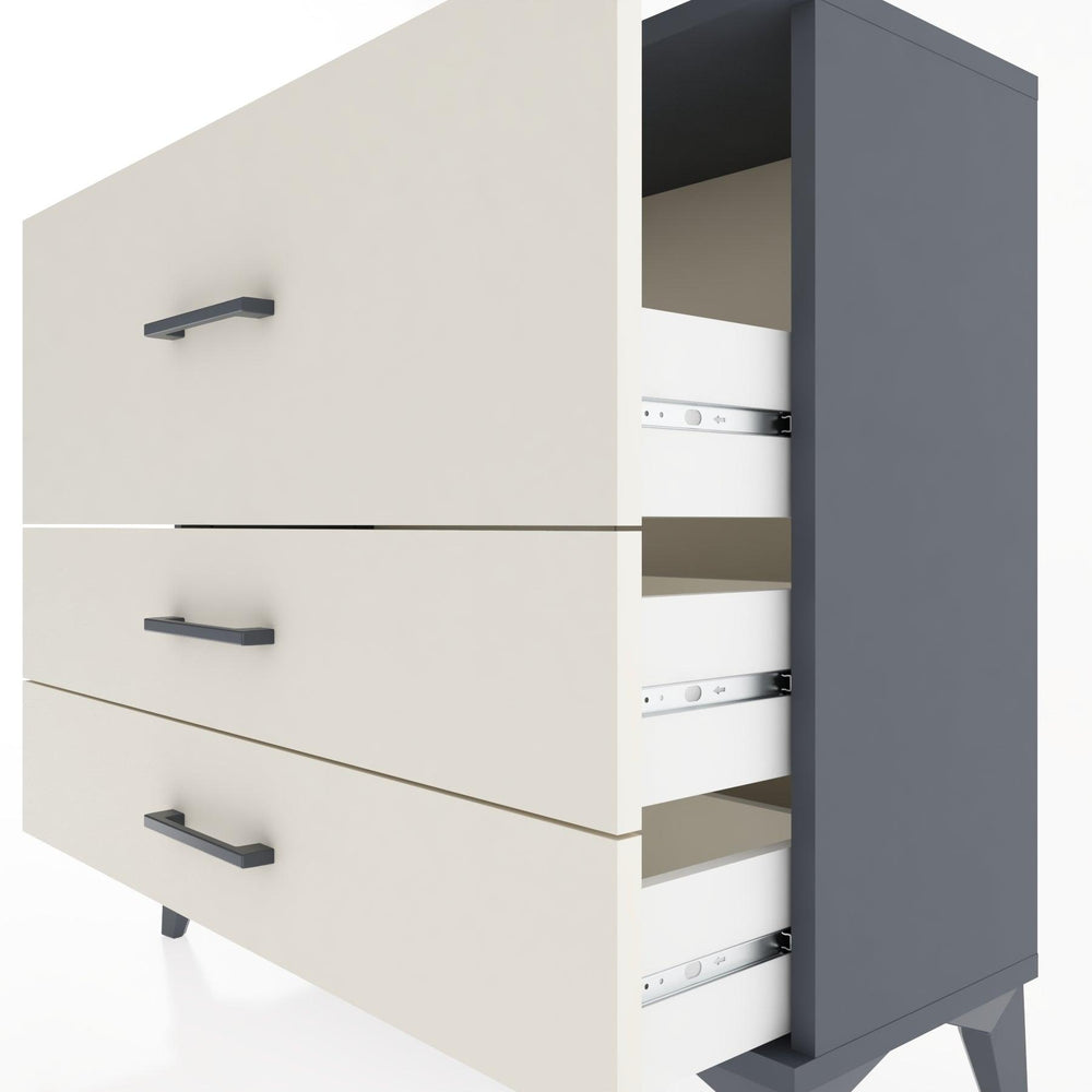 Woodntry Modüler Şifonyer Üç Çekmeceli V4 88x30x68 cm Antrasit - Woodntry