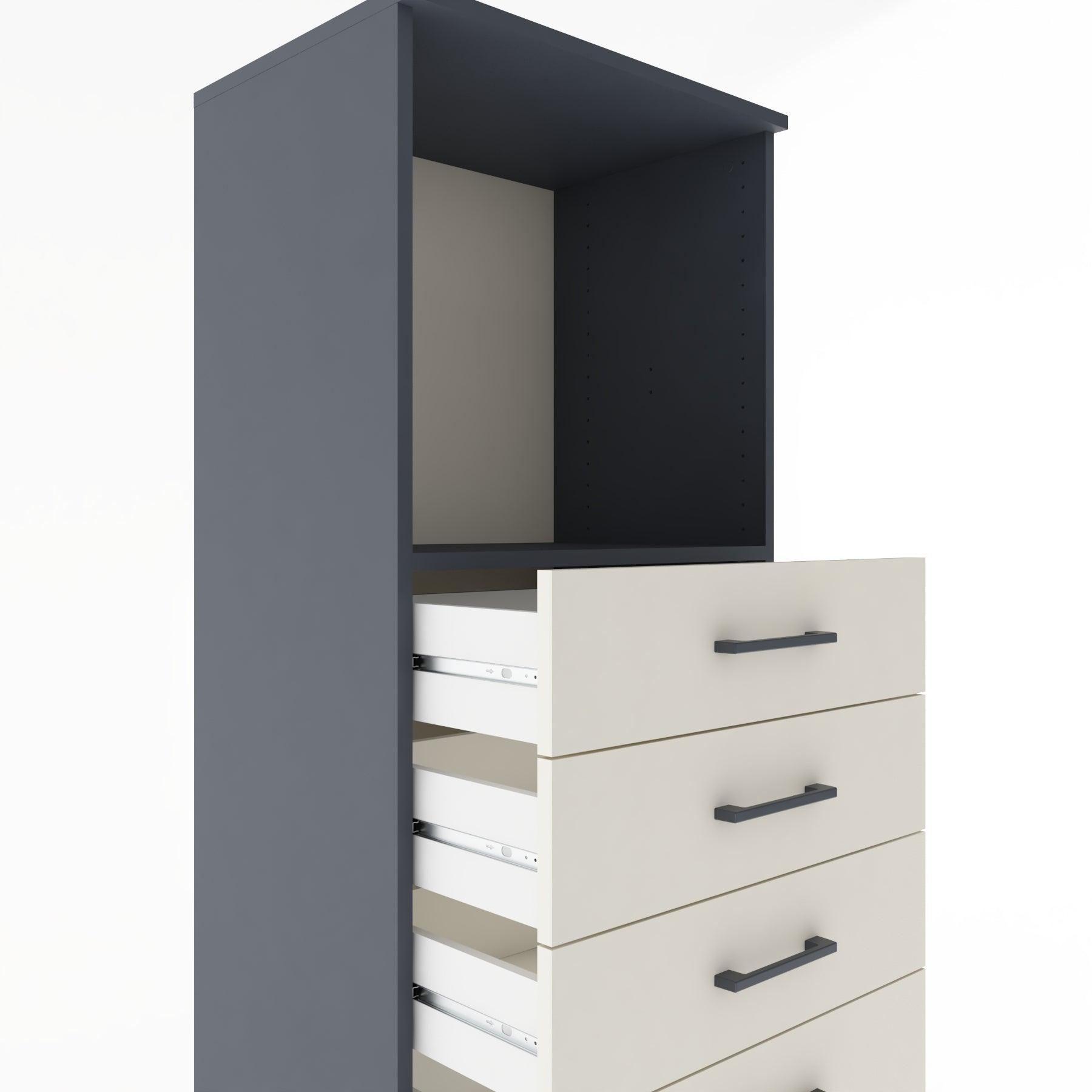 Woodntry Modular Cabinet Anthracite 60x44x170 cm with Drawers and Shelves CR39-2