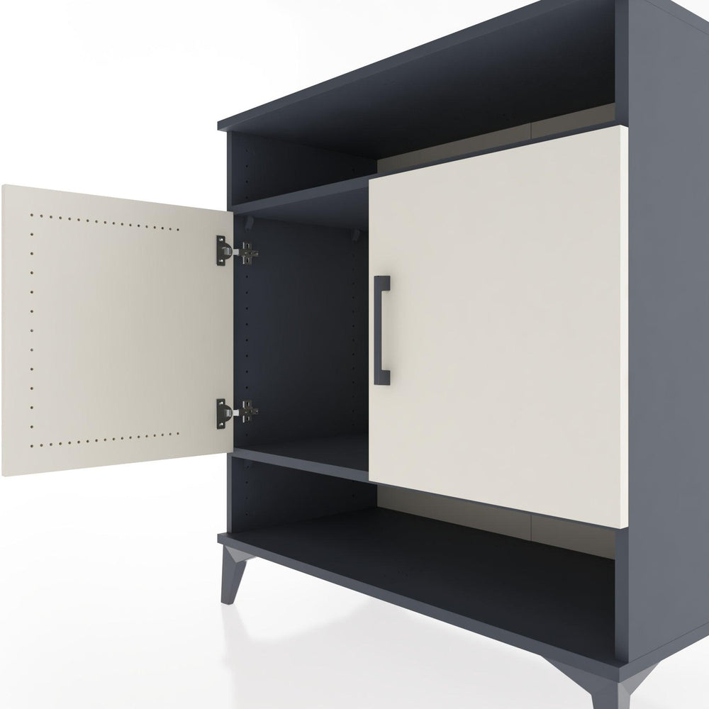 Woodntry Modüler Şifonyer Antrasit 88x44x84 cm Kapaklı ve Raflı KR69-2